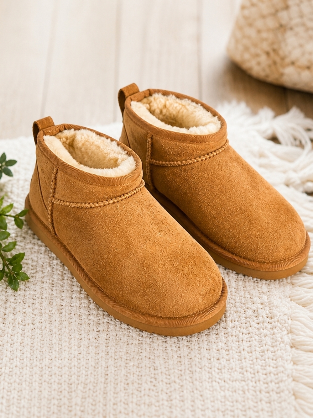 UGG Classic Ultra Mini Boots Chestnut Suede Sheepskin Women’s Size 6
